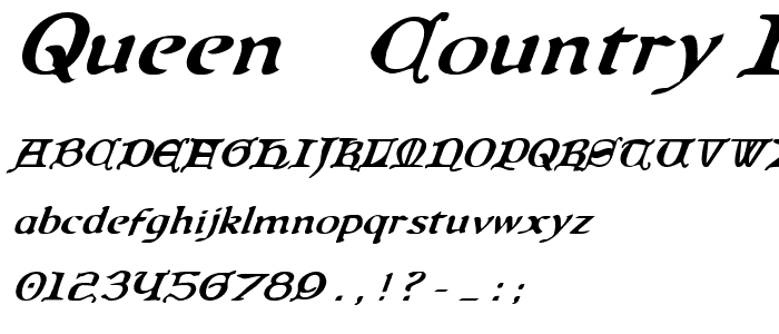 Queen & Country Italic font